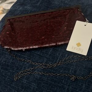 Landry Burgundy Sequin Clutch